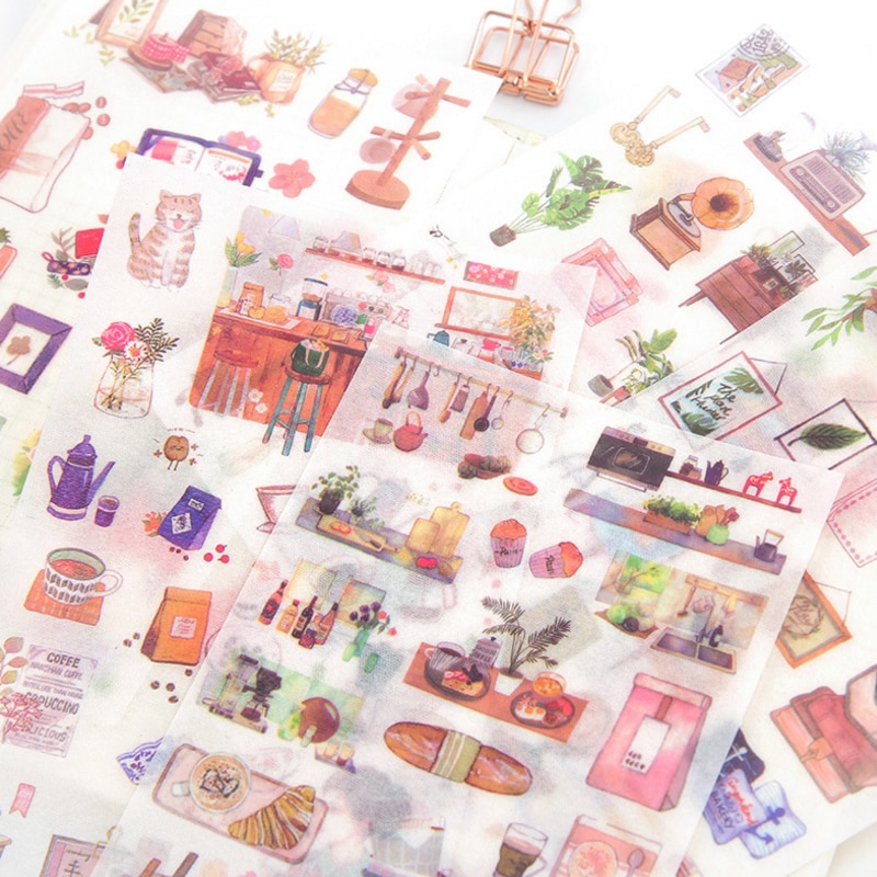 6sheets/pack/lot Korea Kawaii Doll Girl Paper Sticker Set Note Sticker Decoration Label Multifunction