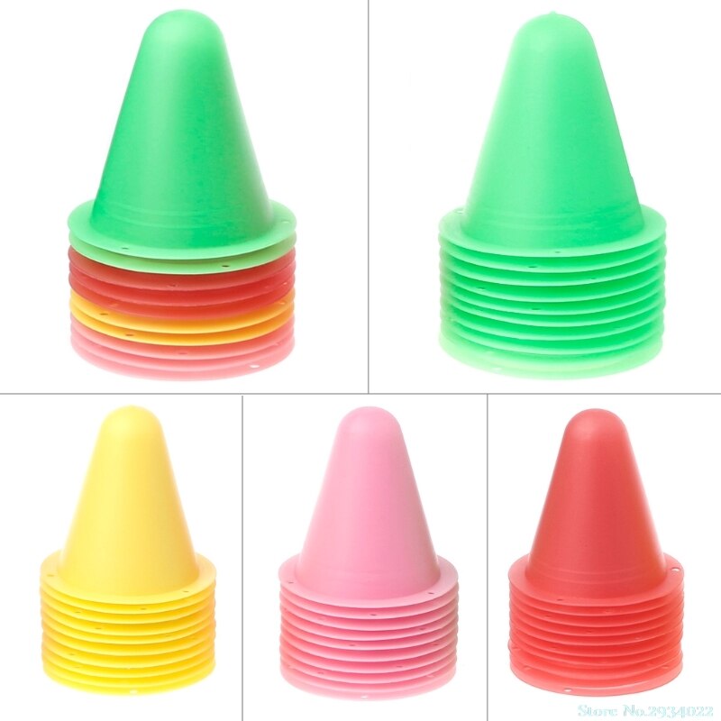10 stück/set markierungshütchen für skateboards, rollfußball und fußballtraining, markierungsbecher