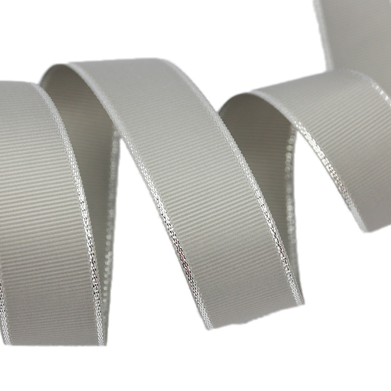 (10 Meter/stuk) Grijs Silver Randen Grosgrain Lint Singels Kerst Linten