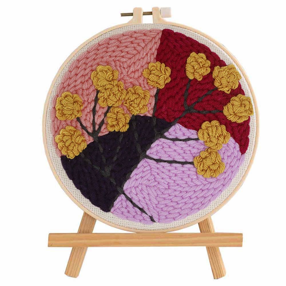 Beginners Naald Draad Diy Ambachten Ornament Handgemaakte Kruissteek Kit Bloem Borduren Naald Punch Borduurwerk Hoepel