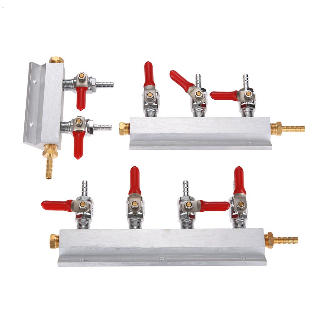 2/3/4 Ways CO2 Splitter Gas Distribution Home Brewing Draft Beer Block Manifold by using a single CO2 tank for multiple kegs.