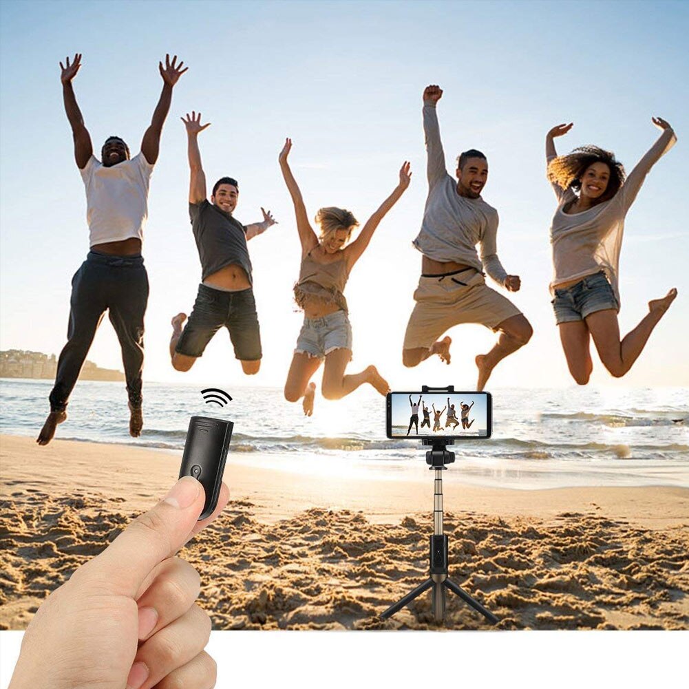 Selfie Stick Tripod Mount Phone Holder Bluetooth Wireless Shutter Stick 360 Rotation Extendable EM88