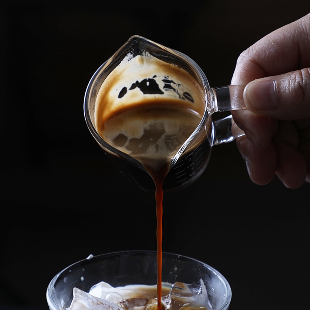 Lasinen mittakuppi asteikolla paksupohjainen lasisuu maitokuppi espresso shot lasi lasi unssi kuppi mittakannu