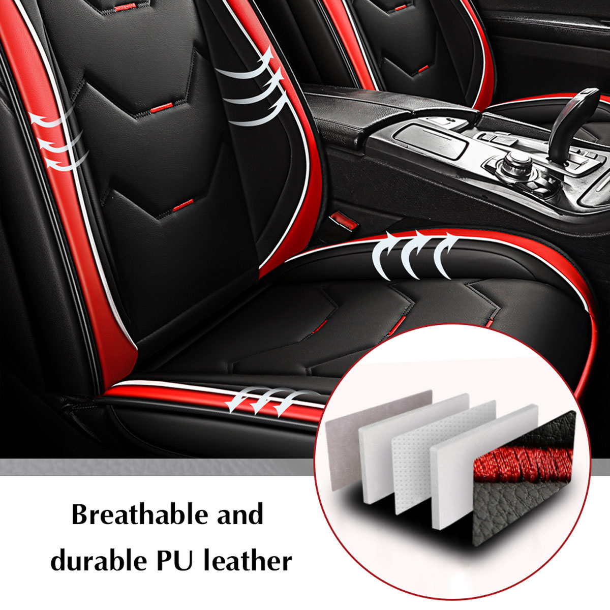 Universal PU leather Car Seat Cushion Cover Waterproof Anti Slip