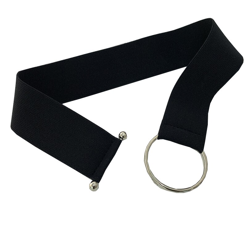 Brett midjebälte dam elastisk korsett midja metallspänne casual midjeband stretch kvinnor klänning bältestillbehör