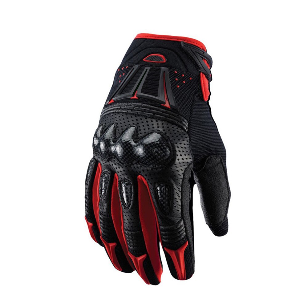 Troy Fox Motorbike MX Dirt Bike Glove Off-road Motorcycle Motocross Leather Gloves: Red / XL