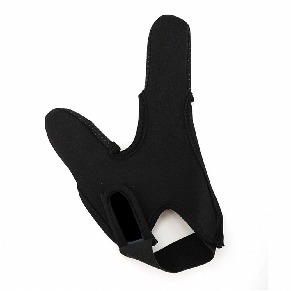 Guantes de pesca antideslizantes transpirables para exteriores, protectores de dedos impermeables, accesorios de herramienta, 2 dedos, Invierno: Negro