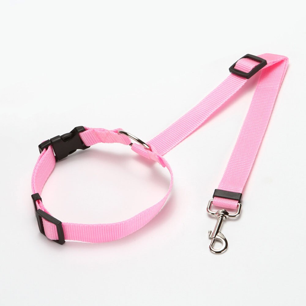 Verstelbare Autostoel Hondenriem Riem Universele Praktische Kat Honden Safety Harness Leash Puppy Reizen Clip Strap Leidt Huisdier Producten: Roze