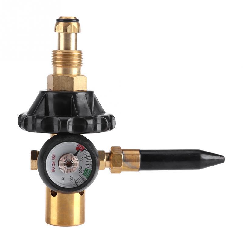 Balloon Inflating Regulator Inflator Pressure Regulation with Air Flow Meter Valve Gauge Brass + Rubber