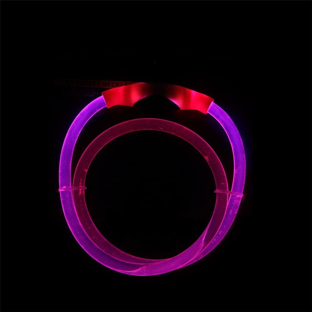 Multifunctional LED Dog Collar TPU Can Cut USB Rechargeable Lighting Collar Puppies Dog Collars Leads LED Supplies Pet Products: Pink 