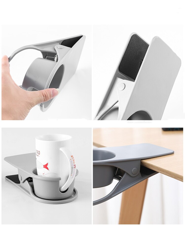 Étagère de rangement créative avec clip, finition de bureau, support pour tasse de table, rangement pour cuisine