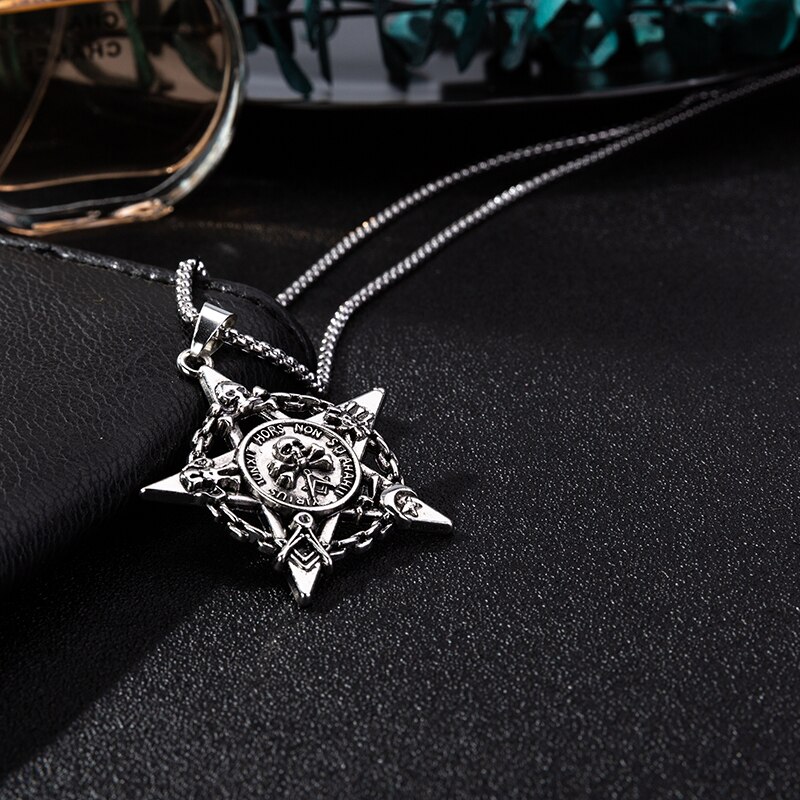 2019new Punk Mannen Ketting Kraai Schedel Hanger Ketting Trendy Sieraden Ketting Vrouwen Mode-sieraden: A01273NSBQ