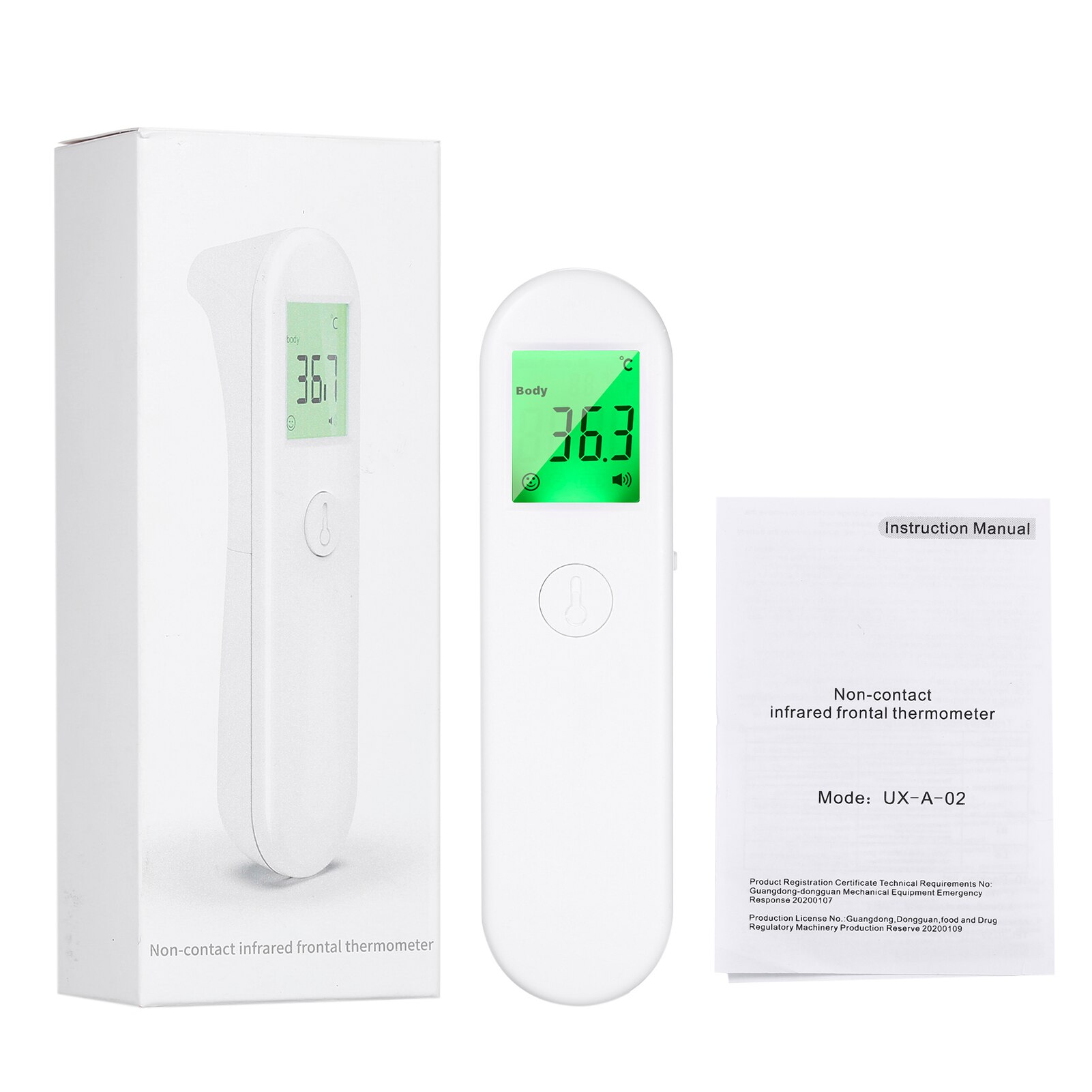 Body Thermometer Digital Non-Contact IR Infrared Thermometer Forehead Temperature Measurement 3 Colors Backlight Display ℃/℉