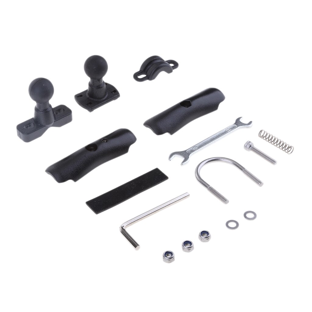 Motorcycle Bike Up to 38mm Handlebar U-Bolt Clamp Base 25mm 1" Ball Mount