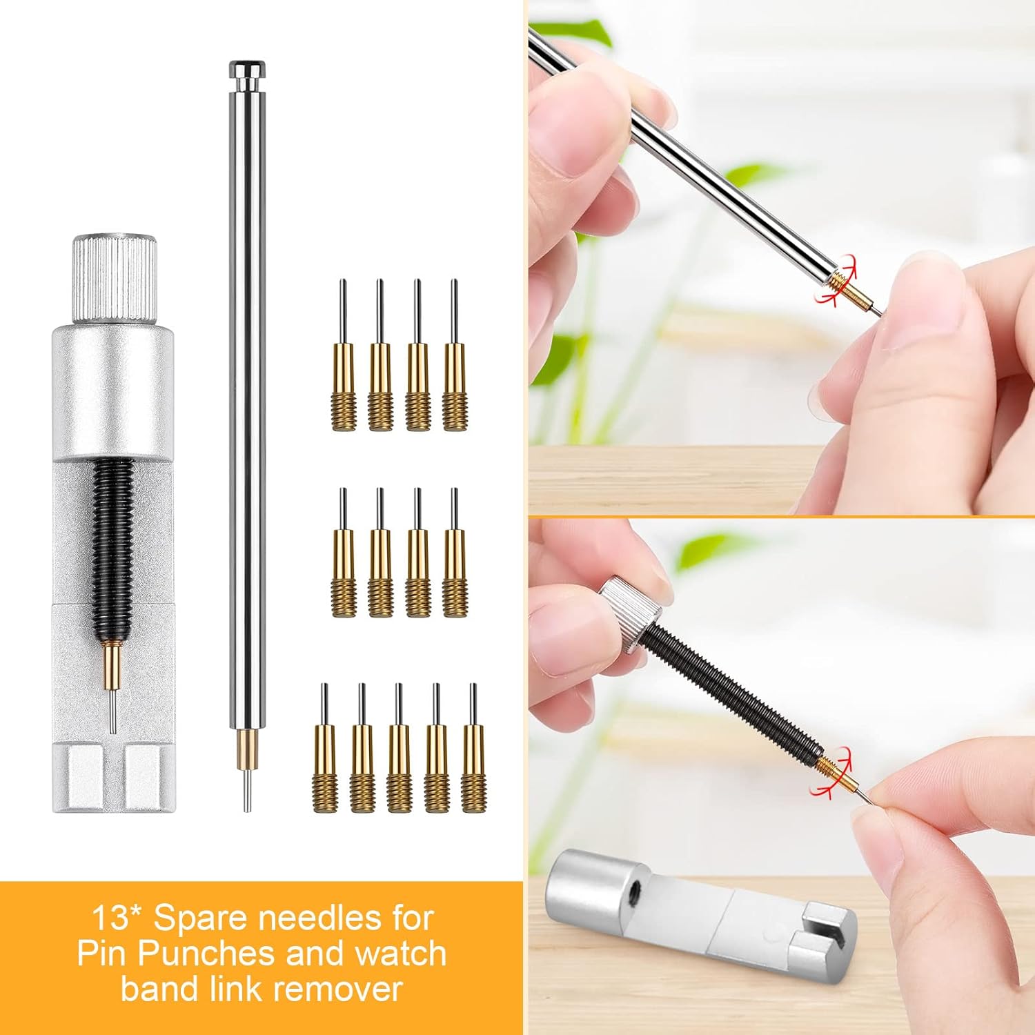 Verktyg för borttagning av klocklänk, reparationssats för klockarmband, verktyg för justering, storleksändring av armband, verktygssats för borttagning av klockstift