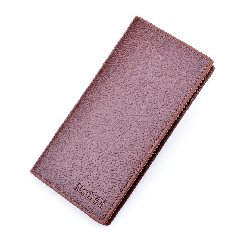 Long Man Wallet Business Purse Card Holders Men's Thin PU Leather Wallet Luxury Brand Folded Handy Slim Male Bag