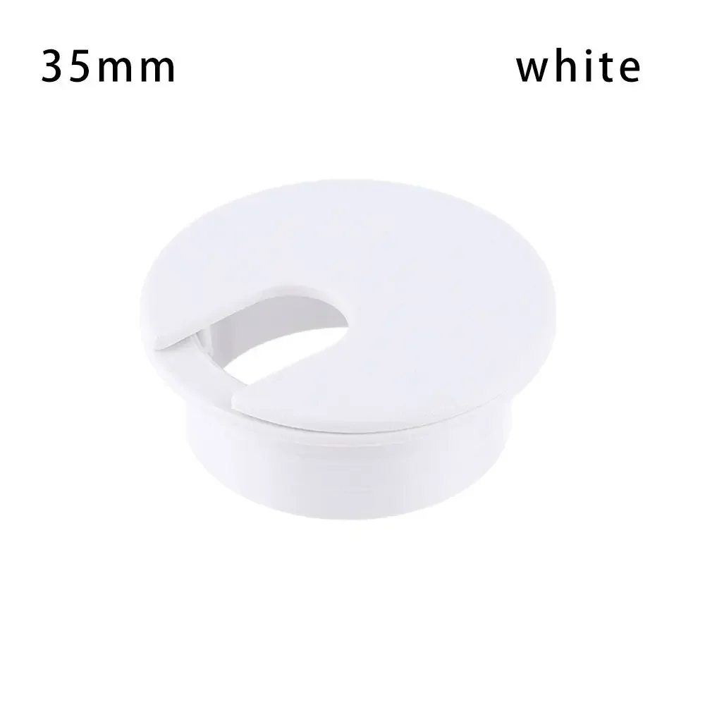 35/50mm Wire Hole Covers Grommet Computer Desk Cable Hole Cover Cap Plug Furniture Line Organizer Tidy Storage Holder Hardware: Greyish Brown