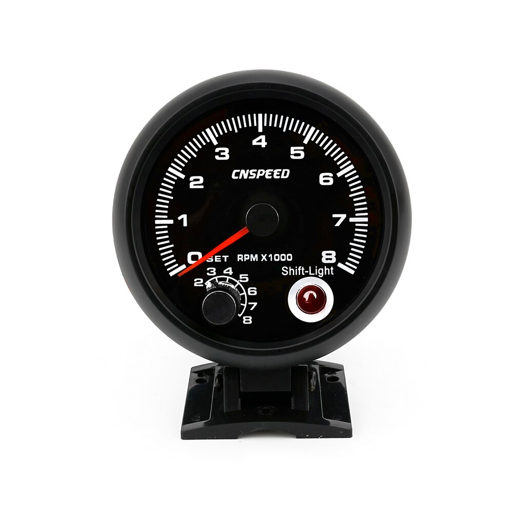 CNSPEED 80mm Car Tachometer Gauge 0-8000 RPM Gauge Fit 4 6 8 Cylinder 7 Colors Led Light 12V Shift Light YC100142-CN