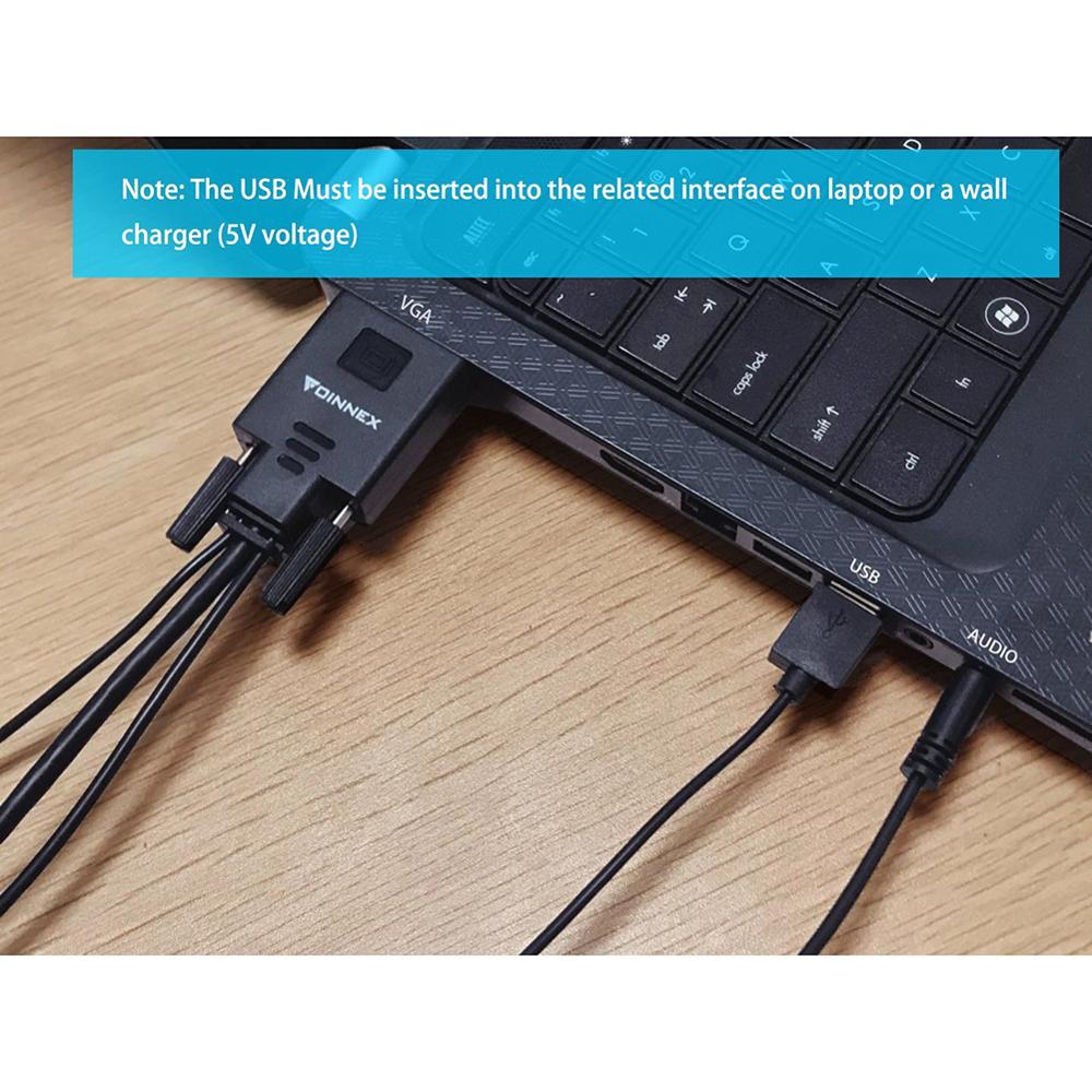 FOINNEX 6FT VGA to HDMI Adapter/Converter Cable with Audio,1080P,Convert VGA Source (PC) in HDMI Connector of Monitor,TV.