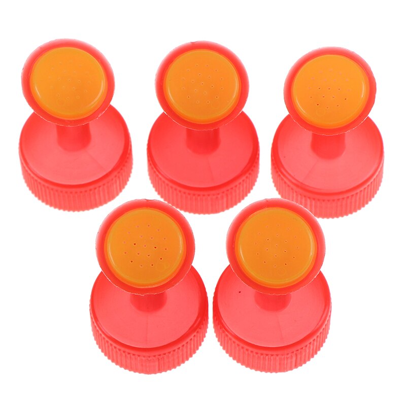 5PCS Bottle Cap Sprinkler PVC Plastic Watering GB 28mm Caliber Little Nozzle Sprinkler Head Watering Vegetables Mist Nozzle: Red