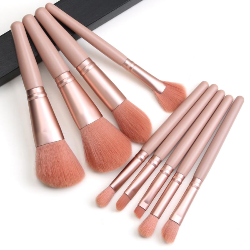 MAANGE 9 juego de brochas de maquillaje de barril redondo herramienta de belleza pincel herramienta de maquillaje Set brocha de maquillaje de ojos cepillos cosméticos TXTB1