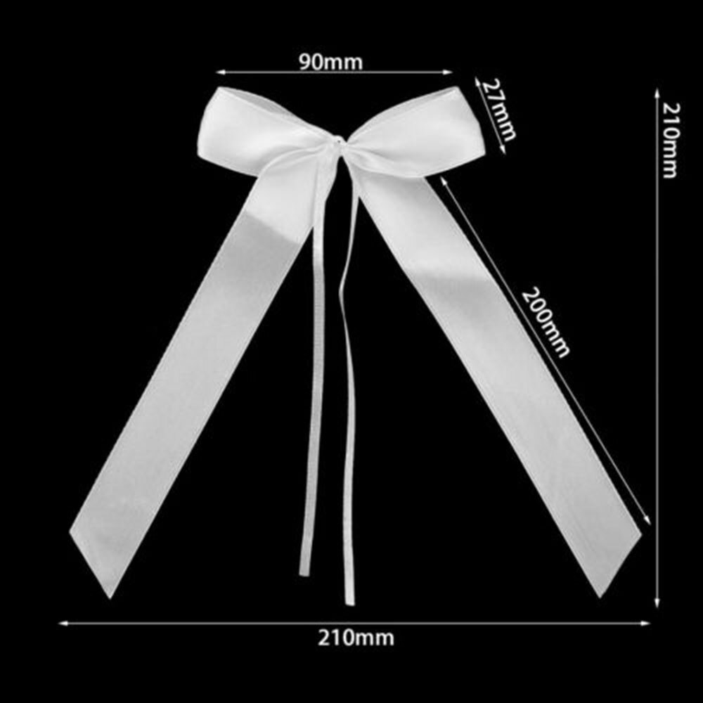 50Pcs White Wedding Car Decoration Wrap Ribbon Bows Party Ribbons Bows Kit Flowers Card Ballroom Beautiful Artistic