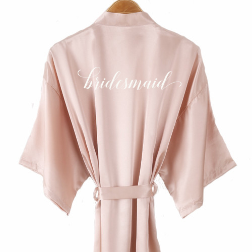 Champagner-Bademantel für Braut, Satin--Seiden-Kimono, Damen, Brautparty, Schwester, Team, Mutterparty, Nachtwäsche, Brautjungfer, Hochzeit, kurze Roben