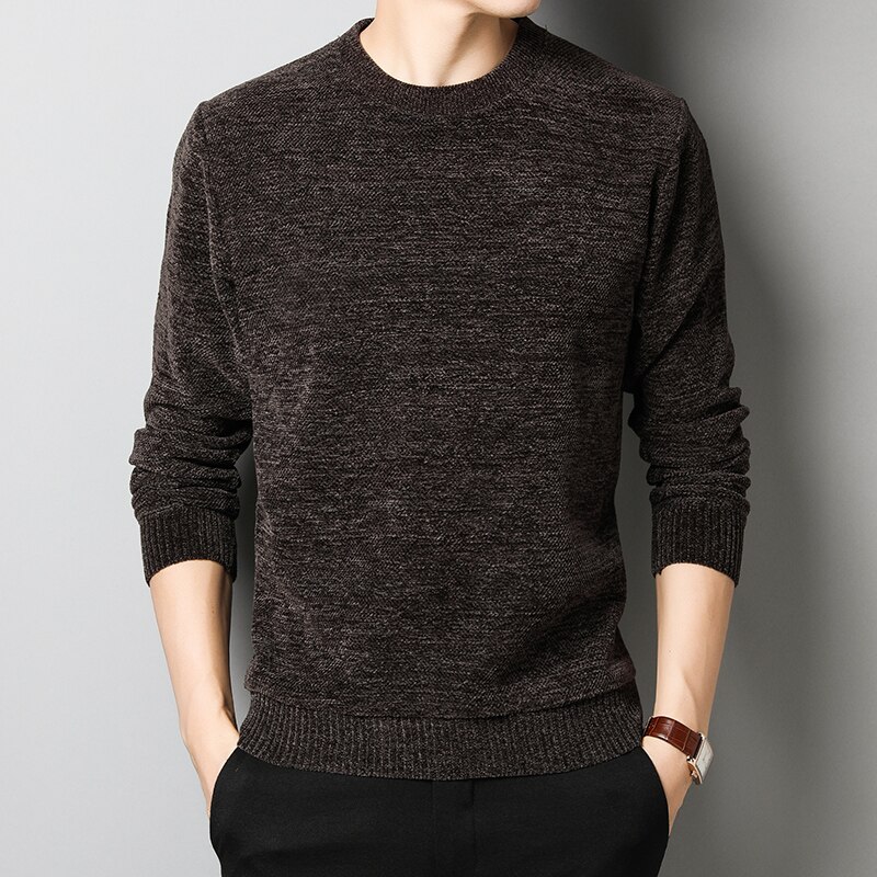 Tyk fløjl mærke trøjer mænd pullover varm slim fit trøjer strikning vinter koreansk stil casual mænd tøj