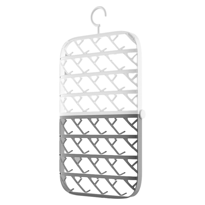 Droogrek Hangers Voor Kleding Droogrek Voor Kleding Opvouwbare Hanger Kleding Rek Hanger Garderobe Organizer Ruimtebesparend: White and Grey