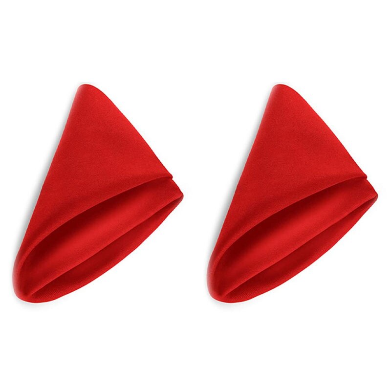 Servetten van stof 17 17 x inch, rood, effen, wasbaar, polyester, geweldig voor bruiloften, feesten en diners.