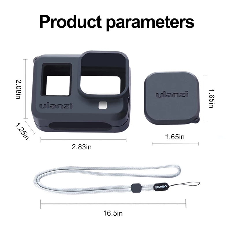 Ulanzi Silicon Protective Case Lens Cover for GoPro Hero 10 9 8 Sleeve Housing Frame + Lanyard GoPro10 GoPro9 Gopro8 Accessory