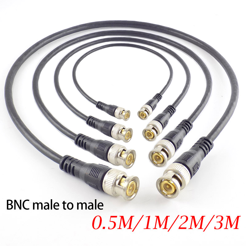 Adaptador BNC macho a macho de 0,5 M/1M/2M/3M, Cable conector, enchufe M/M para cámara CCTV, vídeo de doble cabezal de seguridad para el hogar