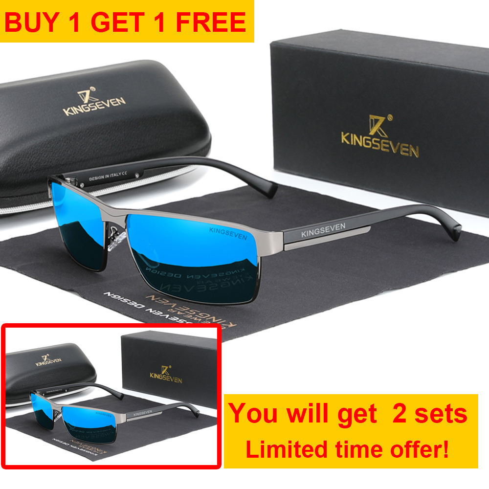 KINGSEVEN Men Polarized Photochromic Sunglasses Women Chameleon Sun Glasses UV400 Anti-glare Driving Square Eyeglasses: Navy Blue