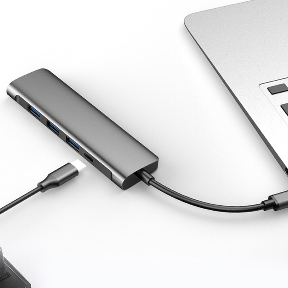 5 in 1 Laptop Docking Stationen Aluminium Legierung Gehäbenutzen Verlängerung Dock Typ-C zu USB-C 3 USB 3,0 HDMI PD Konverter Splitter