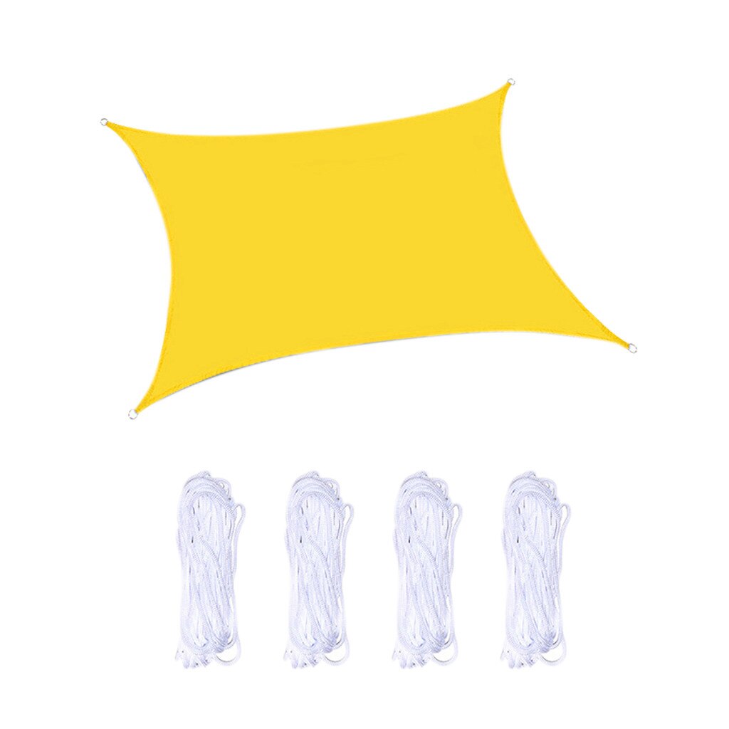 Waterproof Sun Shade Polyester Square Rectangle Shade Sail Garden Terrace Canopy Swimming Camping Hiking Yard Sail Awning #g3: Yellow / S