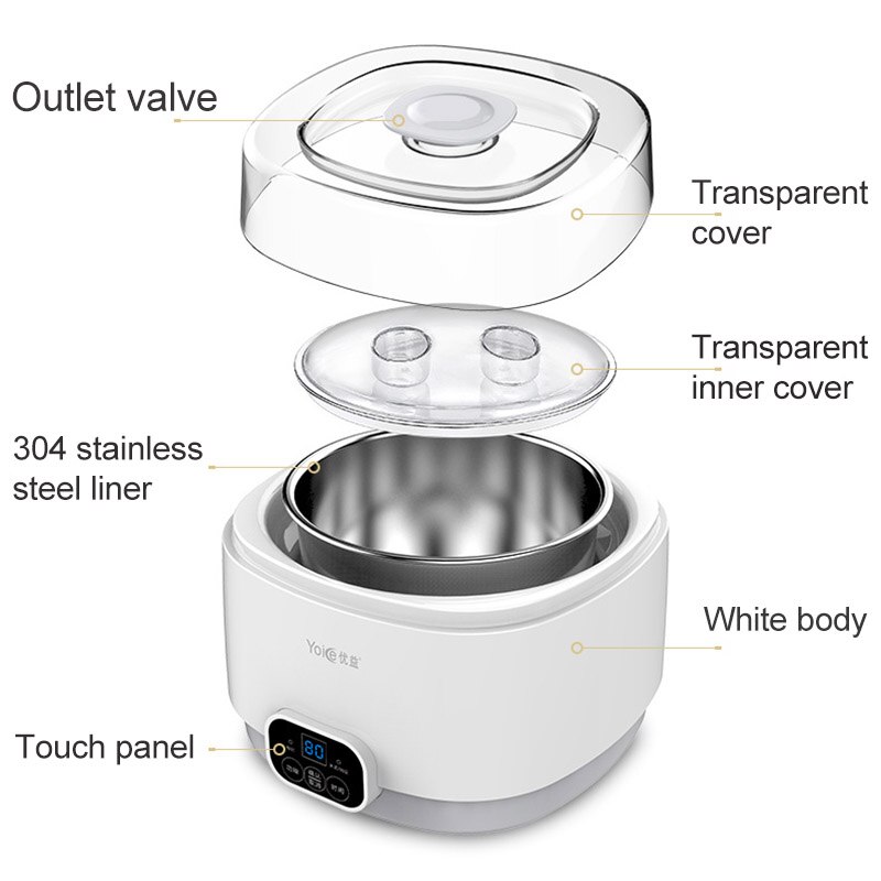 Elektryczna maszyna robić produkcji jogurtu jogurt maszyna DIY narzędzie urządzenia kuchenne automatyczne Natto wino ryżbyć winnym "trzy w jednym" fermentacji 220V
