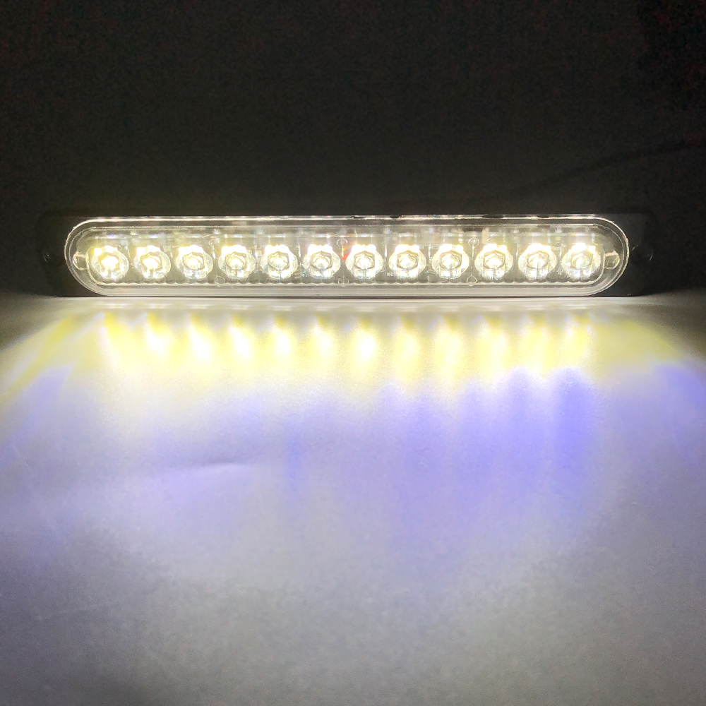 12 LED-Blitzwarnleuchte, weiß, verrotten, blau, LED-Seitenlicht, Rücklicht, 18 Blinkmodi für Auto, LKW, Licht, Polizeilichter, 12 V, 24 V: Tiefe Blau