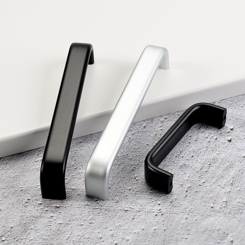 Minimalistisch modern meubilair kastdeur lade lange handgrepen voor badkamerkast zwarte aluminiumlegering