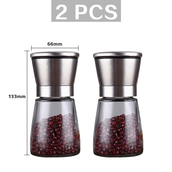 Molinillo de sal y pimienta de acero inoxidable, molinillo ajustable para especias, sal y pimienta, utensilios de cocina: Verde militar