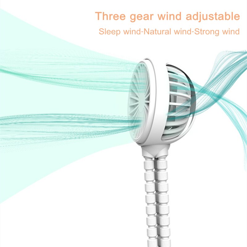 Mini Portbale Outdoor Reizen Handheld Ail Koeling Fans 1200Mah Batterij Oplaadbare 3 Speed Verstelbare Kinderwagen Opvouwbare Fan