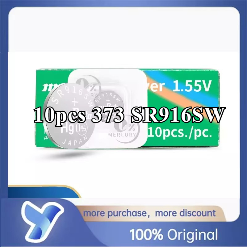 10pcs 377 364 371 321 394 395 317 335 362 SR516SW SR616SW SR716SW SR916SW SR626SW SR621SW SR920SW 1.55V Murata Battery Capacitor: Blue