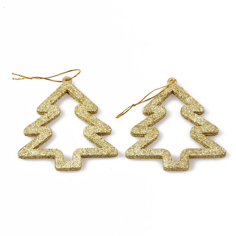 10 Stks/set Glitter Kerstboom Angel Star Hart Bloem Xmas Opknoping Ornamenten