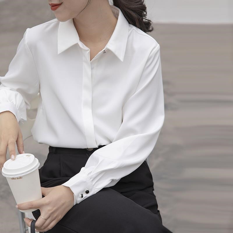 Aelegantmis Soft Office Lady White Shirt for Women... – Vicedeal
