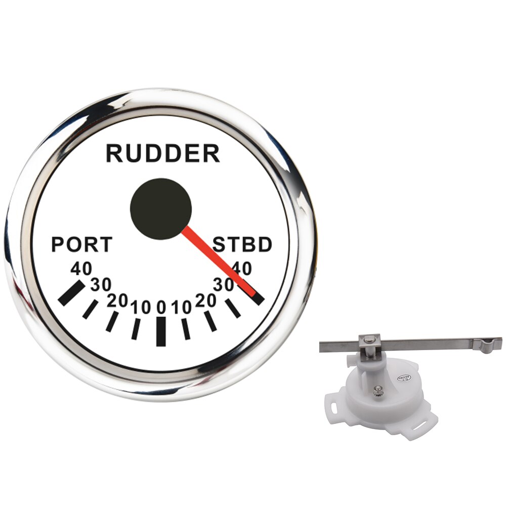 52mm Boat Marine Rudder Angle Indicator 0-190 ohm With Rudder Angle Sensor 12V/24V Sailing Boat Pack of 1 Rudder Angle Indicator: WS with Sensor