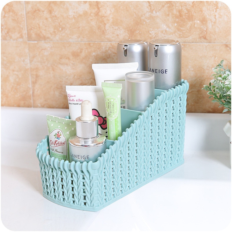Multi-Grid Plastic Makeup Organizer Box Cosmetic Storage Container Lipstick Holder Jewelry Organizer Sundries Remote Case Box