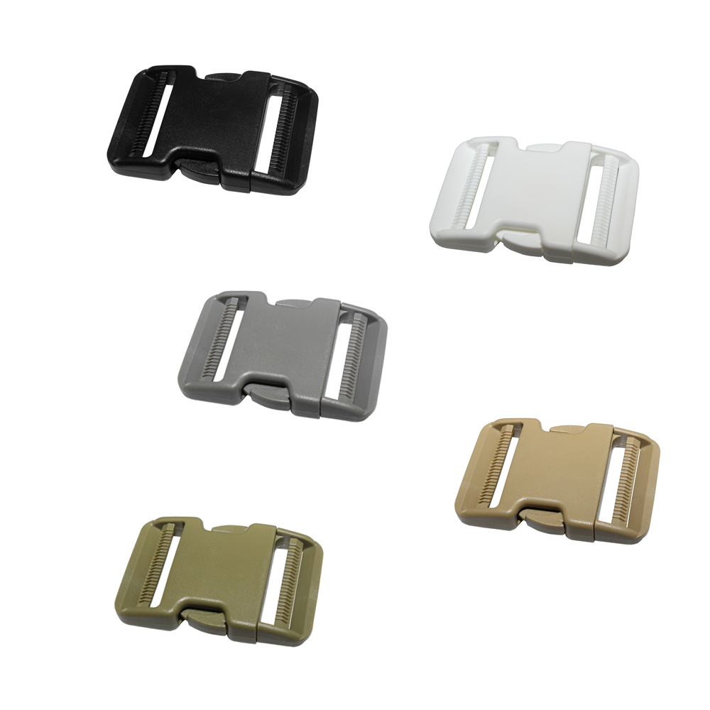 Boucle en plastique de 2 pouces (50mm) à Double réglage, clip de sangle en plastique pour bagages, boucle de ceinture plate à dégagement rapide 5