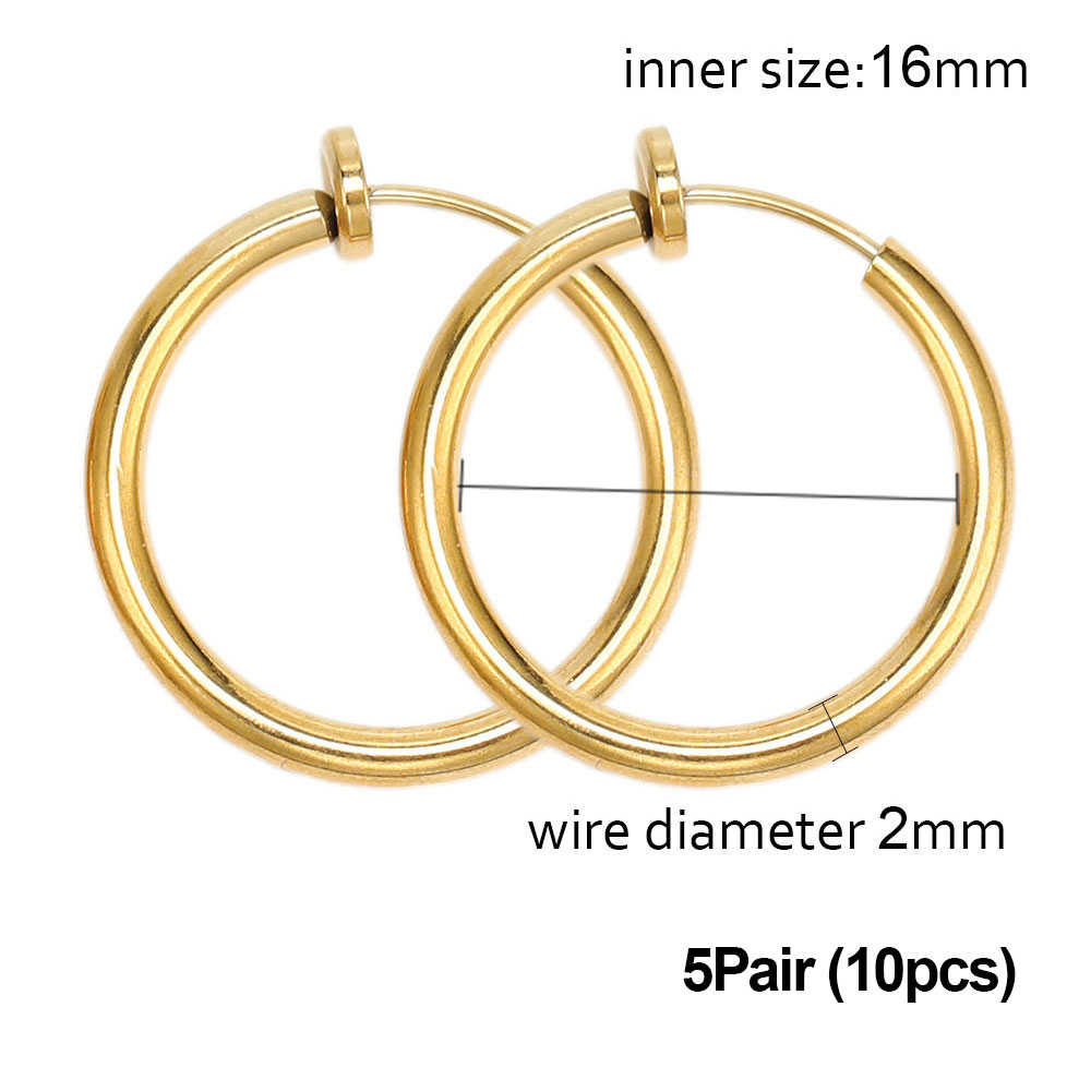 1-5 pares de aros de Clip de acero inoxidable sin agujeros para las orejas sin pendiente de perforación para pendiente de Clip sin perforación fabricación de joyas: Chapado en zinc blanco y azul