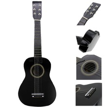 String acoustic gui IRIN Mini 23 Inch Basswood 12 Frets 6 String Acoustic Guitar with Pick and Strings for Kids Beginners(black)