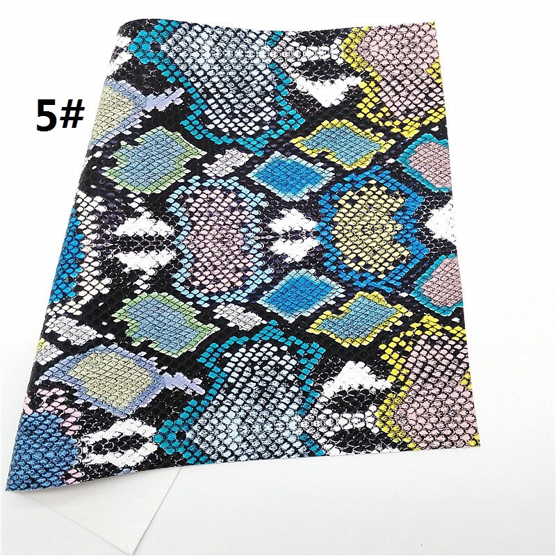 1PC 21X29CM Python Faux Leather Fabric, Synthetic Leather Fabric Leather Sheets For Making Bows LEOsyntheticoDIY T257A: 5