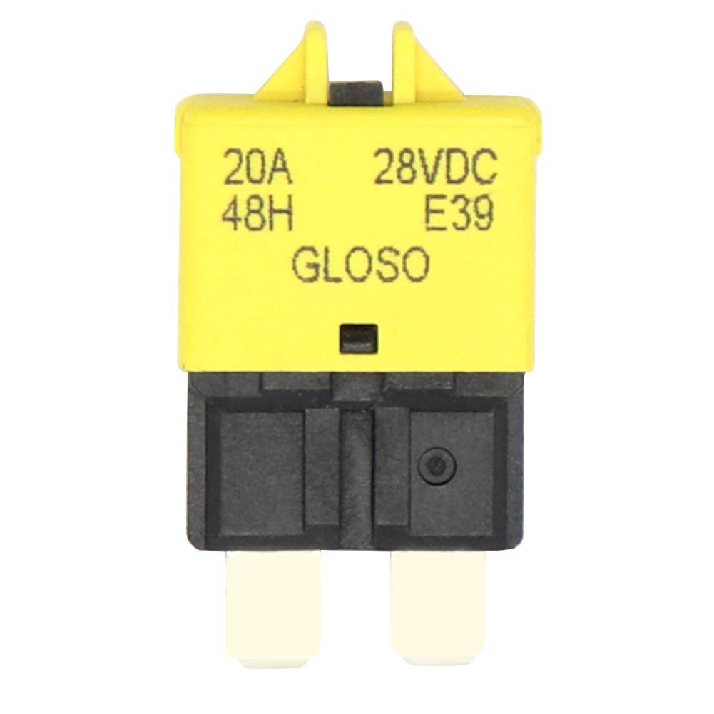 VODOOL DC28V 5A/7.5A/10A/20A/25A/30A Manual Reset Fuse Adapter ATC Circuit Breaker Blade Fuse For Car Truck Boat Marine Vehicle: 20A Yellow